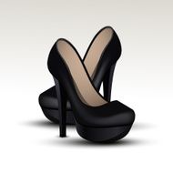 Vector Woman Fashion Shoes on High Heels Isolated White Background