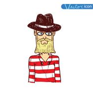 hipster style hand drawn illustration N4