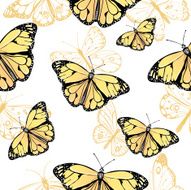 Seamless pattern of butterflies