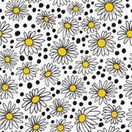 Seamless pattern with daisies