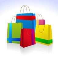 Colorful ribbon shopping bag