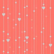 seamless pattern garland of beads and hearts