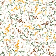 Beautiful floral seamless pattern for music