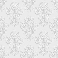 Seamless Background with 3d Floral Pattern