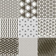 Set of 9 abstract vintage geometric wallpaper N10