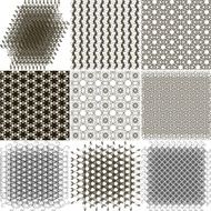 Set of 9 abstract vintage geometric wallpaper N11