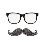 Vector hipster glasses and drawn mustache