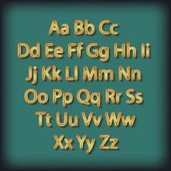 Retro Lightbulb Alphabet Glamorous showtime theatre alphabet Vector illustration N6