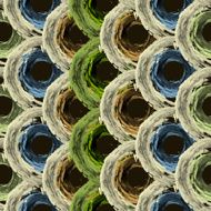 Seamless pattern with abstract lines circles