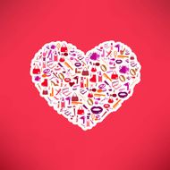 Fashion and Cosmetic make up beauty icons background N2
