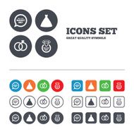 Wedding dress icon Bride and groom rings symbol N20