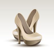 Vector Woman Fashion Shoes on High Heels Isolated White Background N2