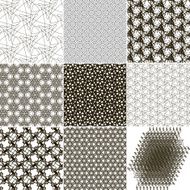 Set of 9 abstract vintage geometric wallpaper N12