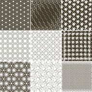 Set of 9 abstract vintage geometric wallpaper N14