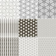 Set of 9 abstract vintage geometric wallpaper N16