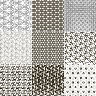 Set of 9 abstract vintage geometric wallpaper N17