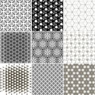 Set of 9 abstract vintage geometric wallpaper N20
