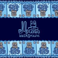 Hand drawn Background in South American Indian Style with Mayan