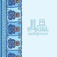 Hand drawn Background in South American Indian Style with Mayan N6