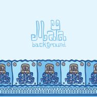 Hand drawn Background in South American Indian Style with Mayan N7