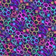 Abstract decorative tile with bubble and square elements