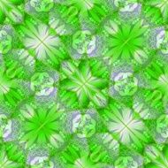 Classic geometric floral patterns in vivid green