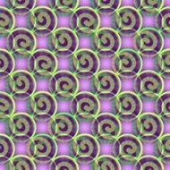 Abstract background spiral and star elements in purple green