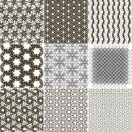 Set of 9 abstract vintage geometric wallpaper N25