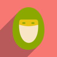 Flat with shadow icon and mobile application hijab N2