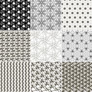 Set of 9 abstract vintage geometric wallpaper N34