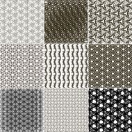 Set of 9 abstract vintage geometric wallpaper N40