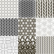 Set of 9 abstract vintage geometric wallpaper N41