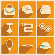 Flat with shadow concept and mobile application accessories N2