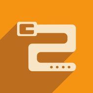 Flat with shadow icon and mobile applacation belt N3