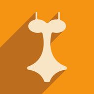 Flat with shadow icon and mobile applacation swimsuit N3