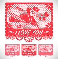Cut Out Paper - Love Birds Message