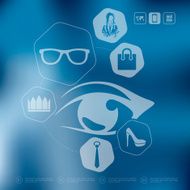 shopping infographic with unfocused background N16