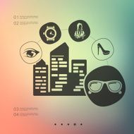 shopping infographic with unfocused background N18