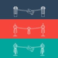 Vector of Grand opening ceremony out line style