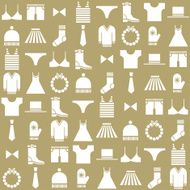 clothing icons on beige background