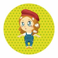 lady girl cartoon theme elements N117