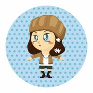 lady girl cartoon theme elements N118
