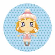 lady girl cartoon theme elements N119