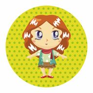 lady girl cartoon theme elements N120