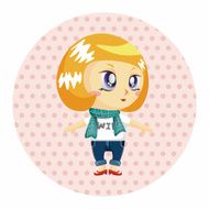 lady girl cartoon theme elements N121