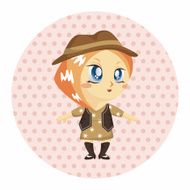 lady girl cartoon theme elements N122