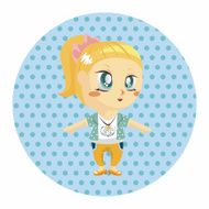 lady girl cartoon theme elements N123