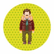 boy man cartoon theme elements N130