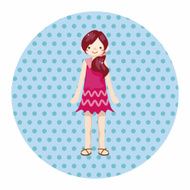 lady girl cartoon theme elements N124