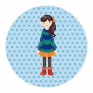 lady girl cartoon theme elements N126
